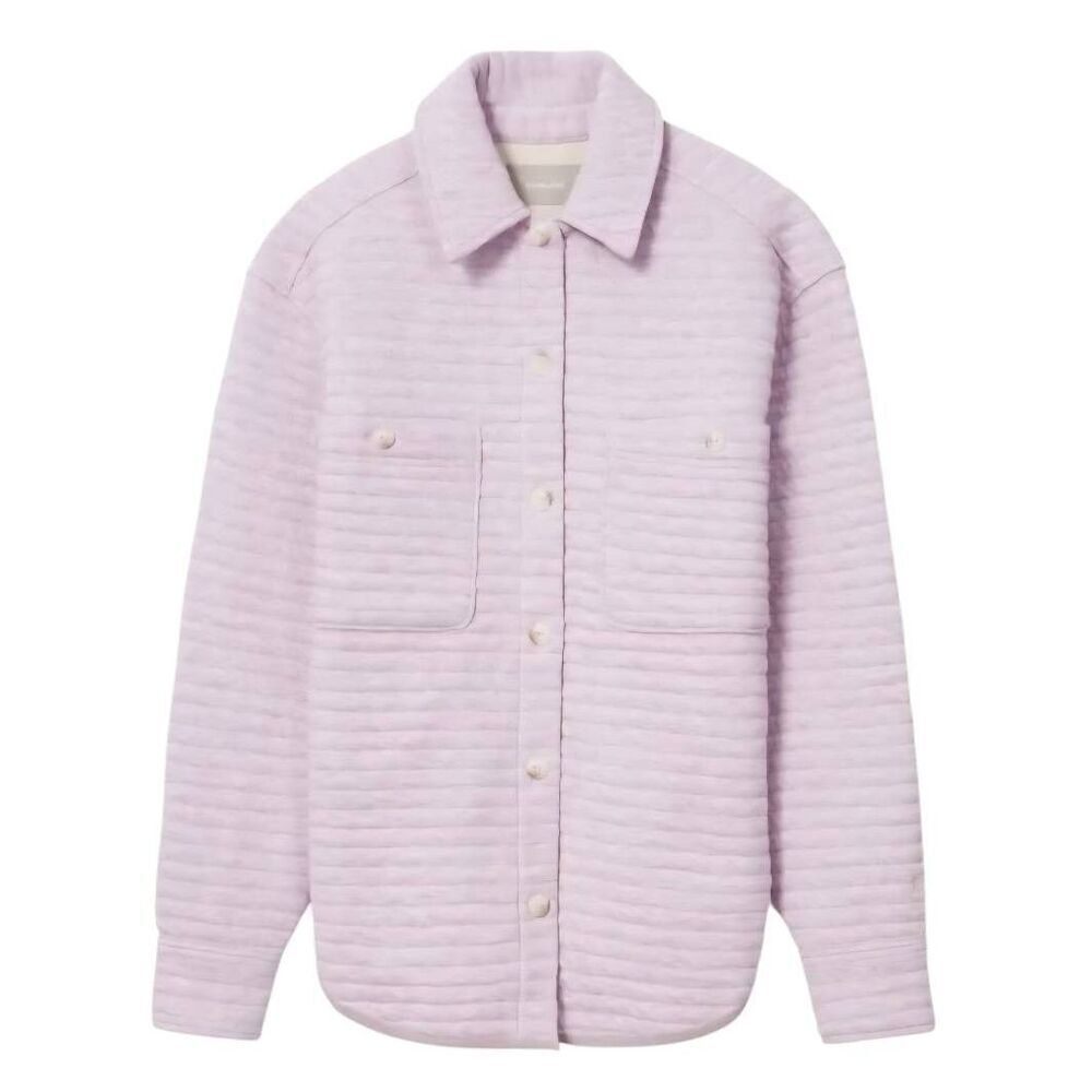 Everlane Jacket Women's Small Purple Organic Cotton Quilted Button Down Shirt